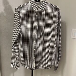 Classic Dark Grey, Burgundy, and White Checkered Men's Shirt